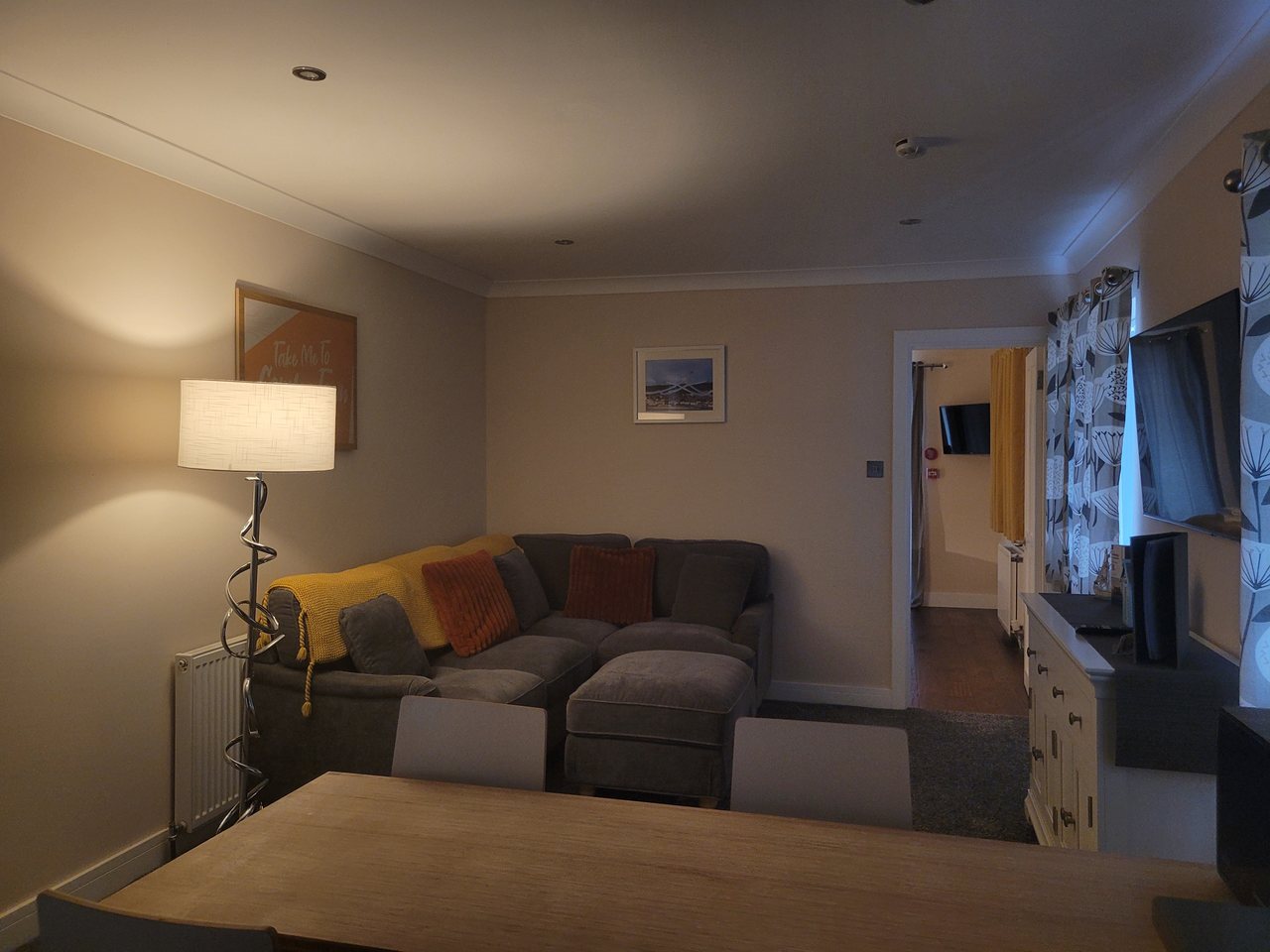 The living space in Apartment Three